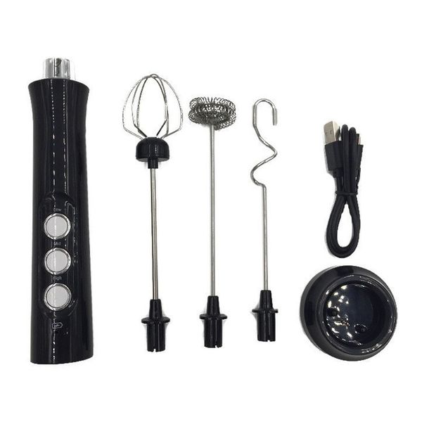 2pcs Wireless Rechargeable Milk Frother - 3 Speeds, Handheld Foam Maker