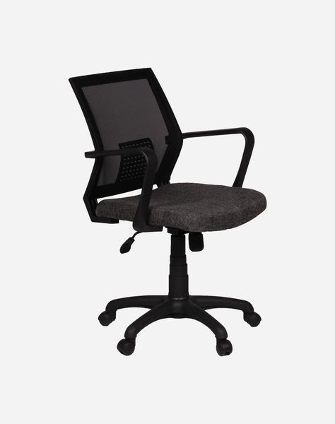 Ofis Bazaar Drafting Office Chair Breathable Backrest and Armrests - Black