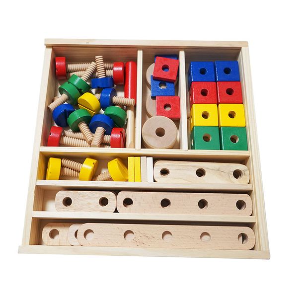 Wooden Construction Building Set in a Box