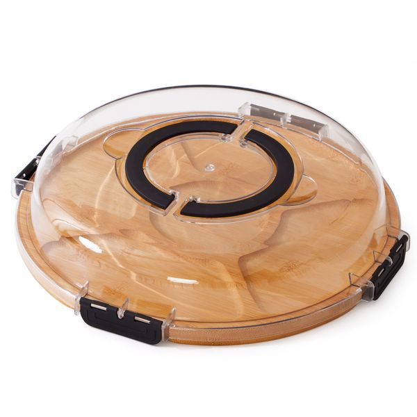 Chenshia Bamboo Serving Tray with Lid,2 in 1 Cutting Board,Picnics Platter