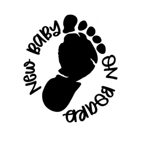 Baby on Board Sign Decal Sticker - New Baby on Board Foot Print | Shop ...