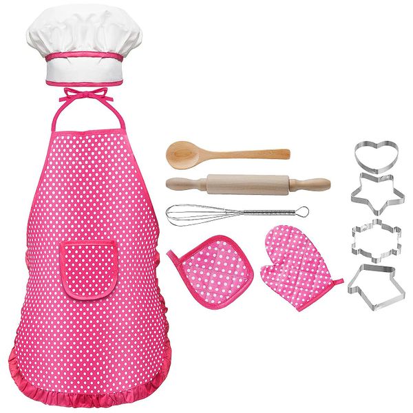 Chef Cooking Set For Kids Kitchen Set of 20-Pink