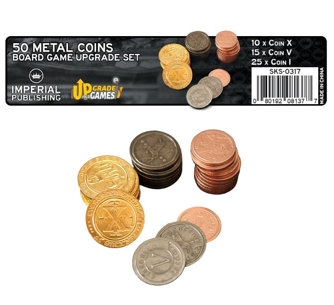 Sleeve Kings Metal Coins Board Game Upgrade Set Roman Numerals