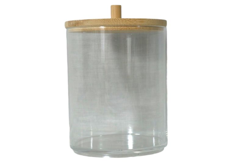 Eleganza Round Earbud Organiser with Bamboo Lid - 10.5cm