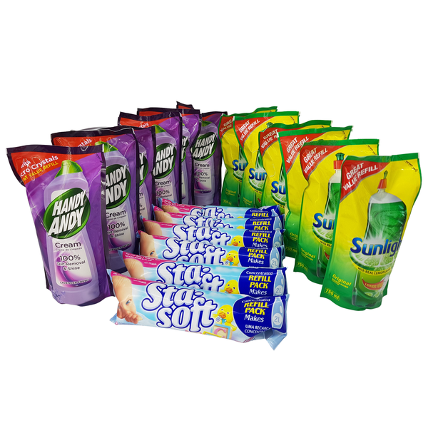 Sunlight Liquid, Sta-Soft and Handy Andy 18 pack.