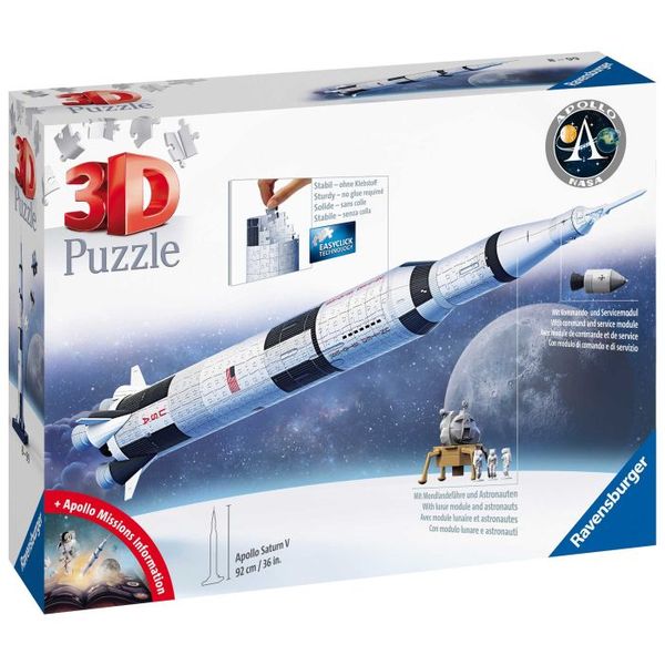 Ravensburger 3D Puzzle Apollo Saturn Rocket - 432 Piece