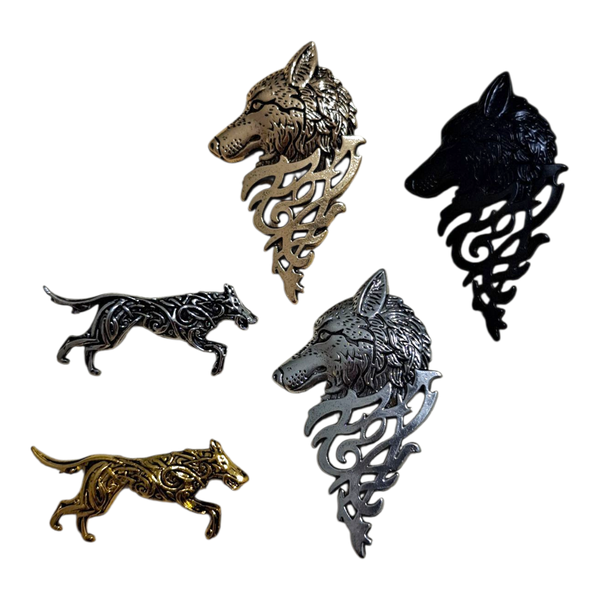 Gift Emporium Celtic Wolf Pack Brooch Set - Pack of 5