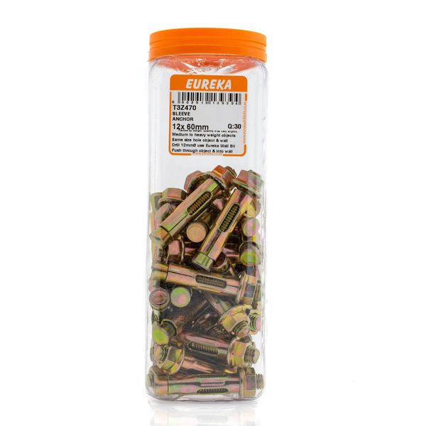 EUREKA Sleeve Anchors 12 x 60mm Q:30 T3Z470