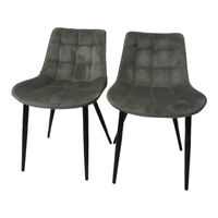SMTE - Stylish Quality Dining Room Chair Set of 2 - Grey
