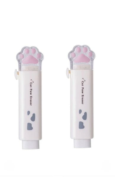 2 Pack Cat Paw Retractable Erasers