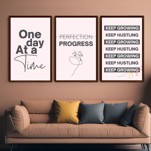 Set of 3 Wall Art Decor Prints - A3 Size - Motivational Quotes (Unframed)