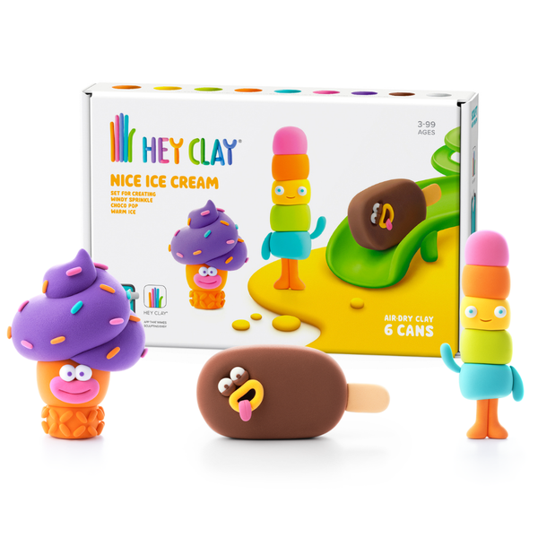 Hey Clay - Modelling Air-Dry Clay &amp; Interactive App: Nice Ice Cream, 6 cans