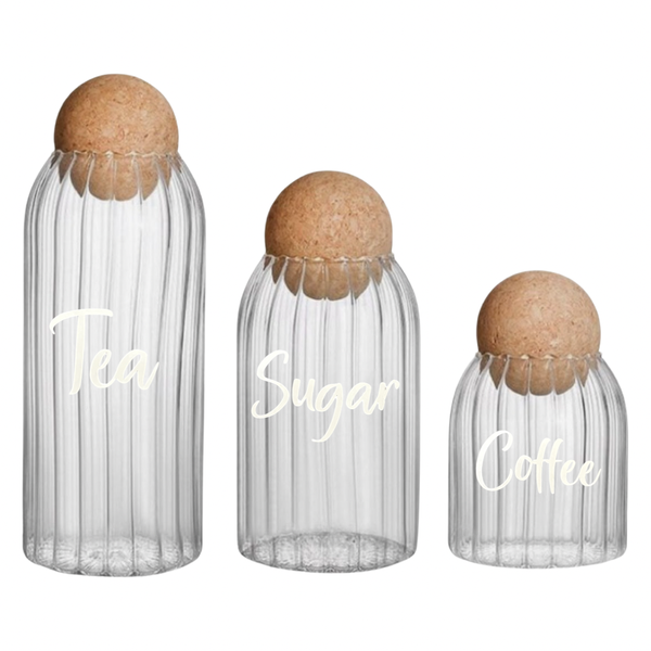 Glass and Cork Coffee and Tea Accessories
