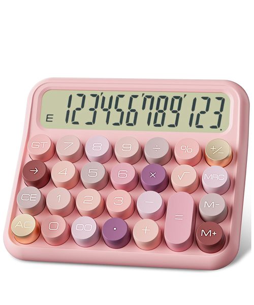 Mechanical Calculator 12 Digit Large 5-Inch LCD Display Desk Calculator