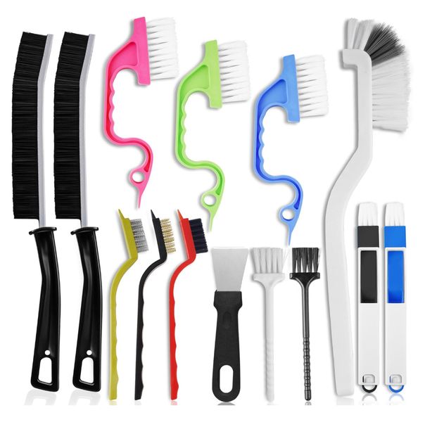 The 14 Multi-Function Cleaning Brush Set is Easy To Fix The Dead Corner Gap