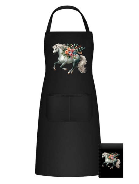Fun Kitchen Braai Apron Birthday - Floral Boho Horse 106