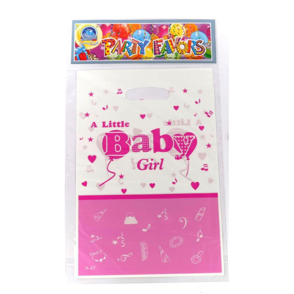 Baby Shower Loot Bags- Pink &amp;White A Little Baby Girl