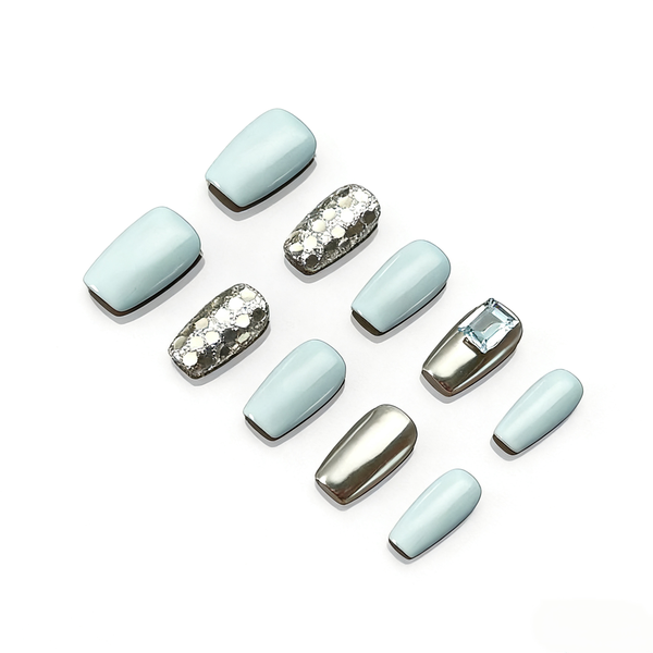 Luxury Short T Press On Nails 17mm M/L Sizes