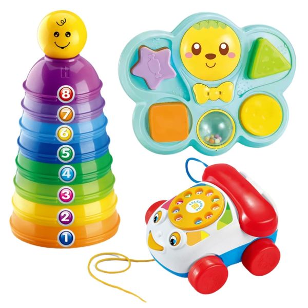 3-in-1 Educational Learning Toy Play Set for Babies - Shape Matching