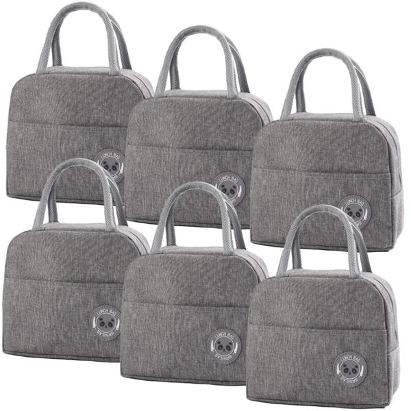 Insulated Lunch Cooler Bag Leakproof Thermal 6 Piece Black