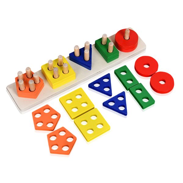 20pcs wooden building blocks for Toddlers Wooden Sensory Montessori Toys
