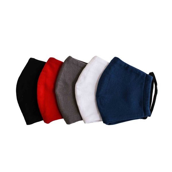 100% Cotton 3-ply Face Mask - Multi- Coloured Pack of 5
