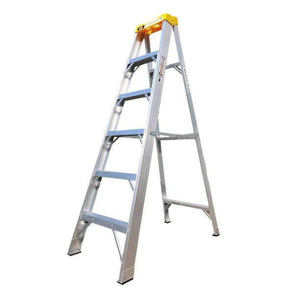 ZYS - 6 Step Folding Ladder A-Frame - Heavy Duty With Tool Tray - 1.8m