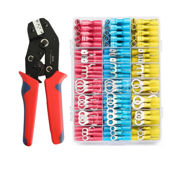 Ratcheting Wire Crimper Crimping Plier Tool for Heat Shrink Connectors