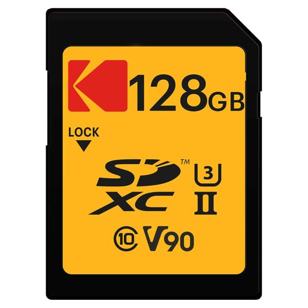 Kodak 128GB SD Card Ultra Pro with UHS-II U3 V90 for 4k or 8k Capture