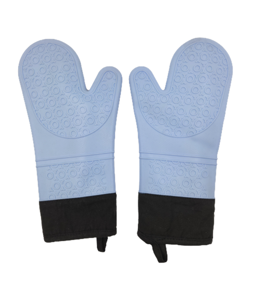 Silicone Oven Mitts Set - Blue