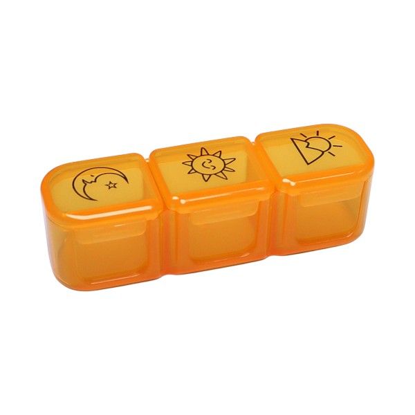 Three-Compartment Medicine Box - Orange