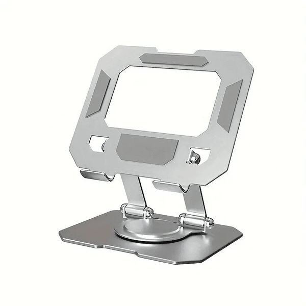 Aluminium Tablet and Phone Desk Stand, Silver, 360 Rotating Base