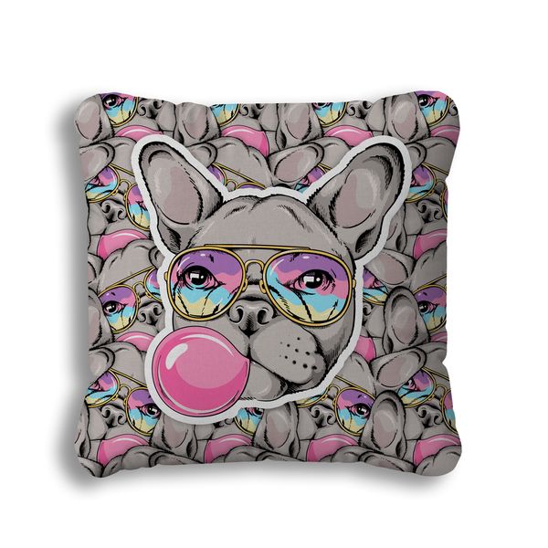 Bubblegum Frenchie Pillow