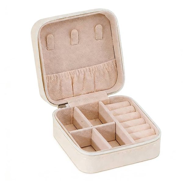Portable Travel Mini Jewelry Box Leather Jewellery Ring Organizer Case