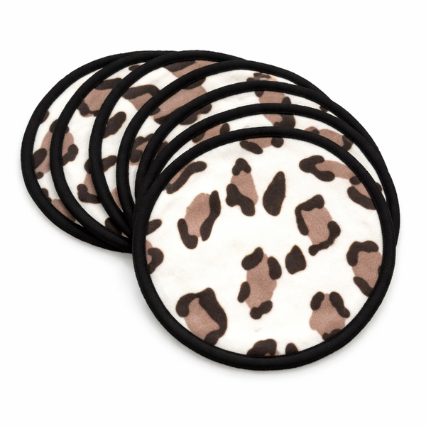 10 Piece Reusable Makeup Remover Pads - Soft Cleansing Pads - Leopard Print