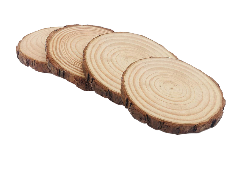 Natural Wooden Coaster Set Tree Slice Drink Coasters Pack of 4