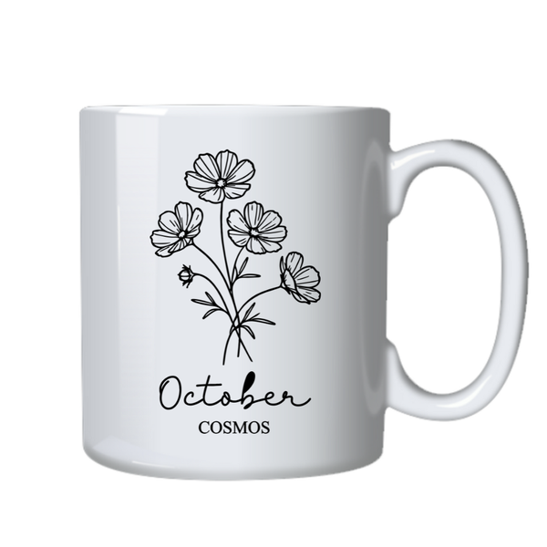 October Birth Month Flower Mug for Birthday or Christmas Gift