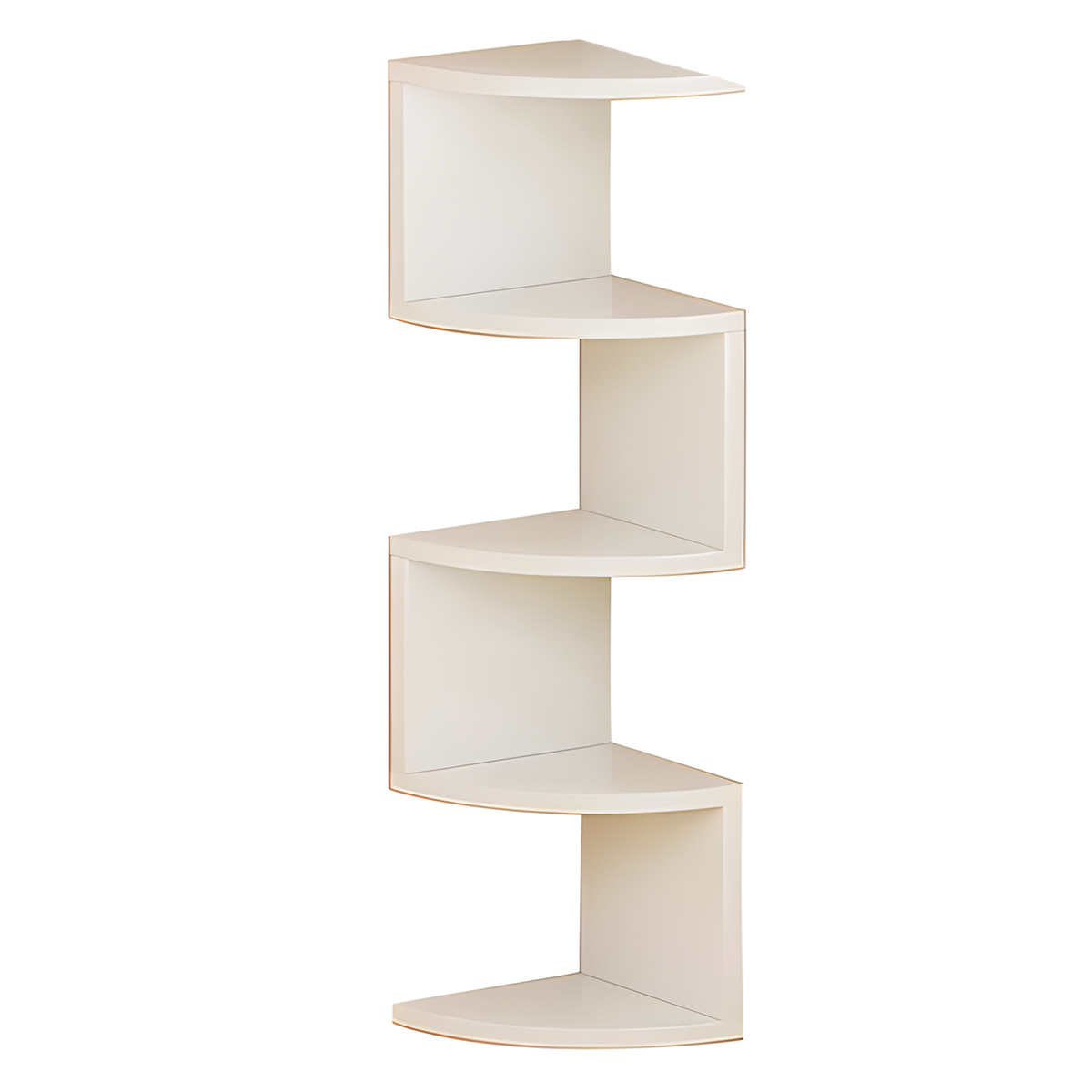 5 Tier Floating Wall Bookshelf Storage Corner Shelf Kitchen Assembly Decor
