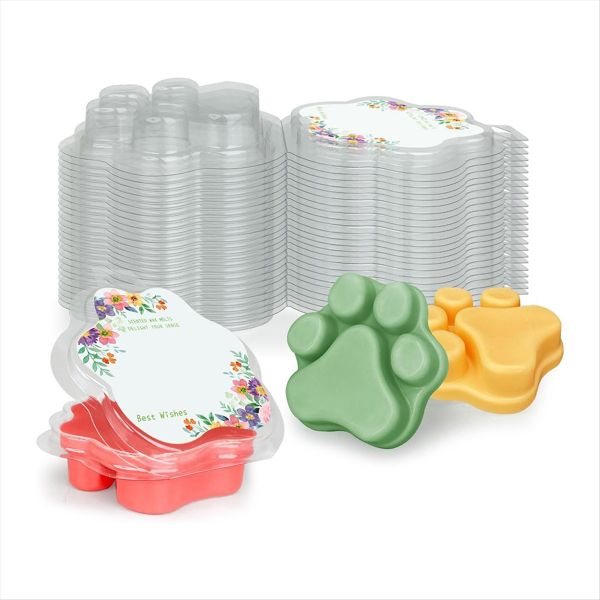 25 Pack Wax Melting Molds, Cat'S PawTransparent Empty Plastic Wax Melting C