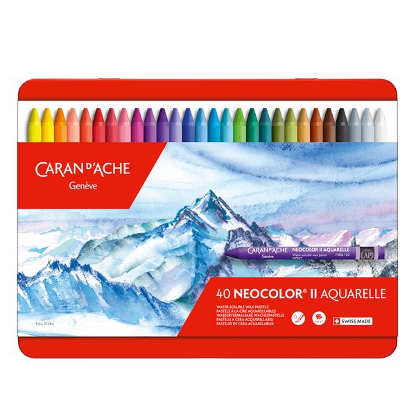 Caran D'Ache Neocolor II Aquarelle pastels, 40 set