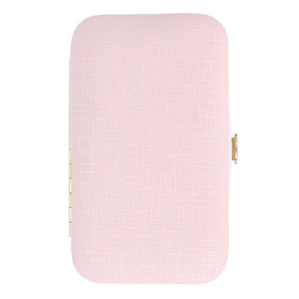Portable Jewelry Travel Case with Buckle for Rings &amp; Necklaces - Pink
