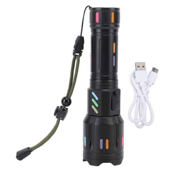 High - Powered Zoomable LED Flashlight with Battery Display