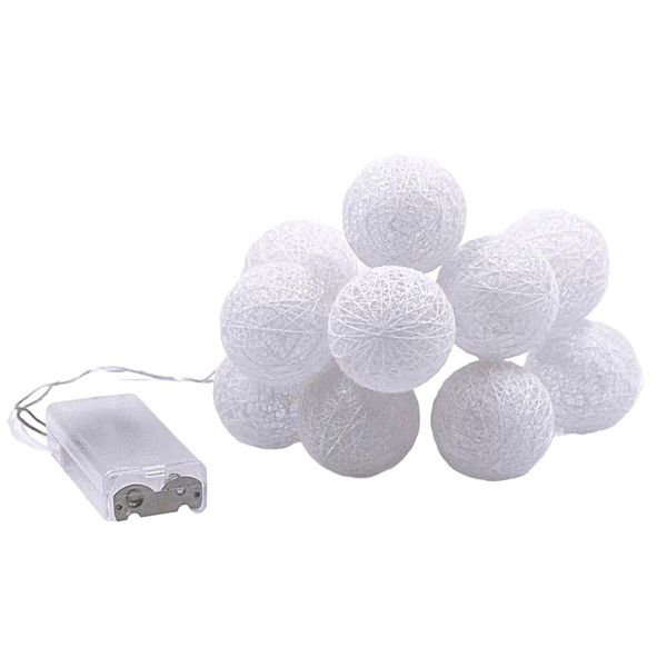 Small Round Cotton Ball String Lights