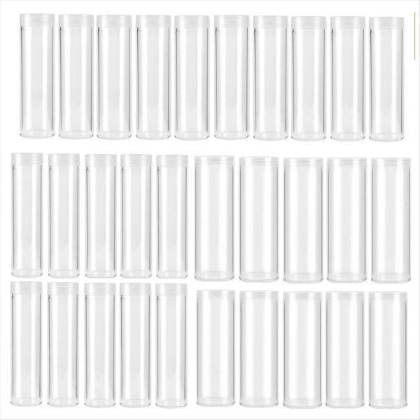 Coin Storage Tube Plastic Coin Tube Whole Roll Loose Coin Tube