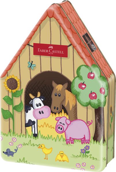 18 Connector Felt Tip Pens in Metal Farmhouse Tin