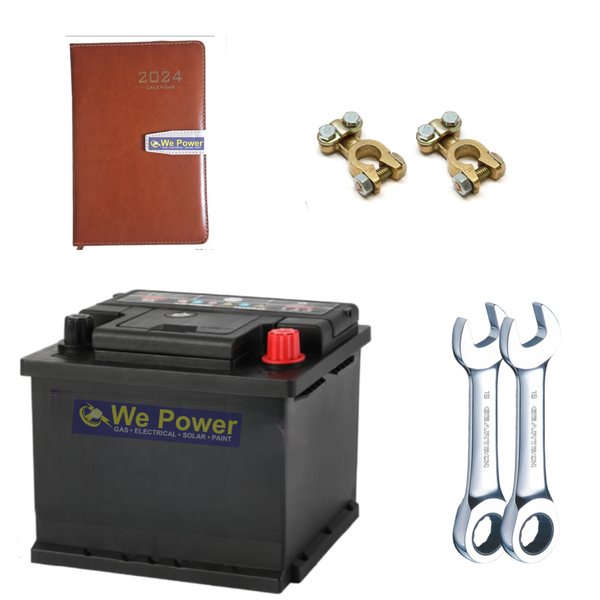 Car Battery 12V 60Ah (629 - 628MF) With 2 Spanners &amp; Free Note Book