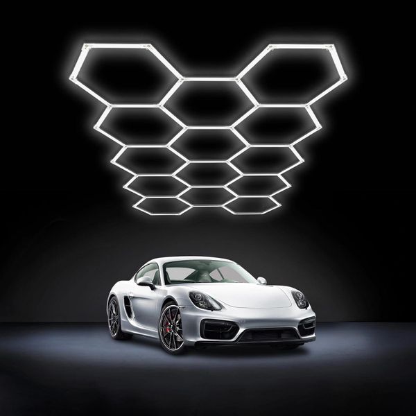 WOVIBO Hexagon Grid Led Light for Auto Detailing Shop Garage Workshop