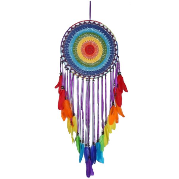Decor Traditional Handmade Multi-Colour Feather Dream Catcher - 110cm
