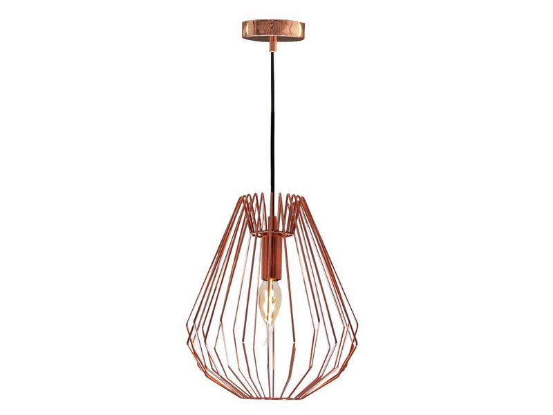 Geometric Slatted Copper E14 Pendant Light