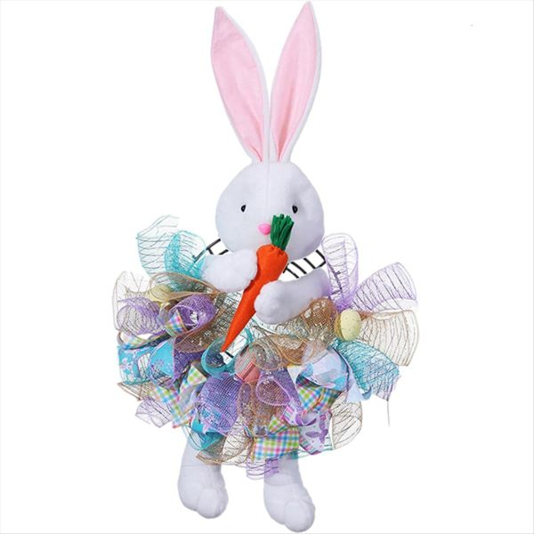 Easter Wreath For Front Door Bunny Shaped Easter Holiday Wreath A